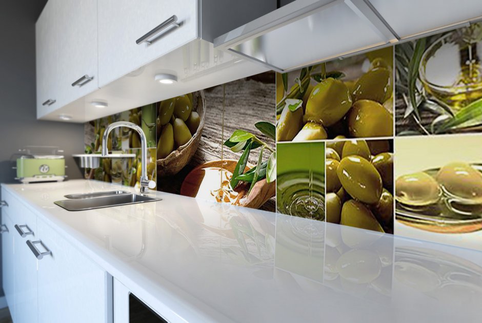 Стеклянный фартук для кухни оливки (27 фото)