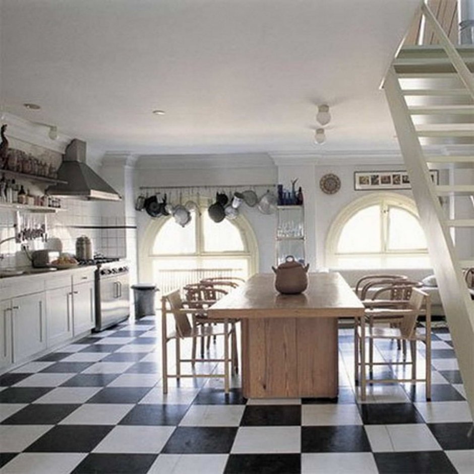 Кухня в стиле шахматной доски