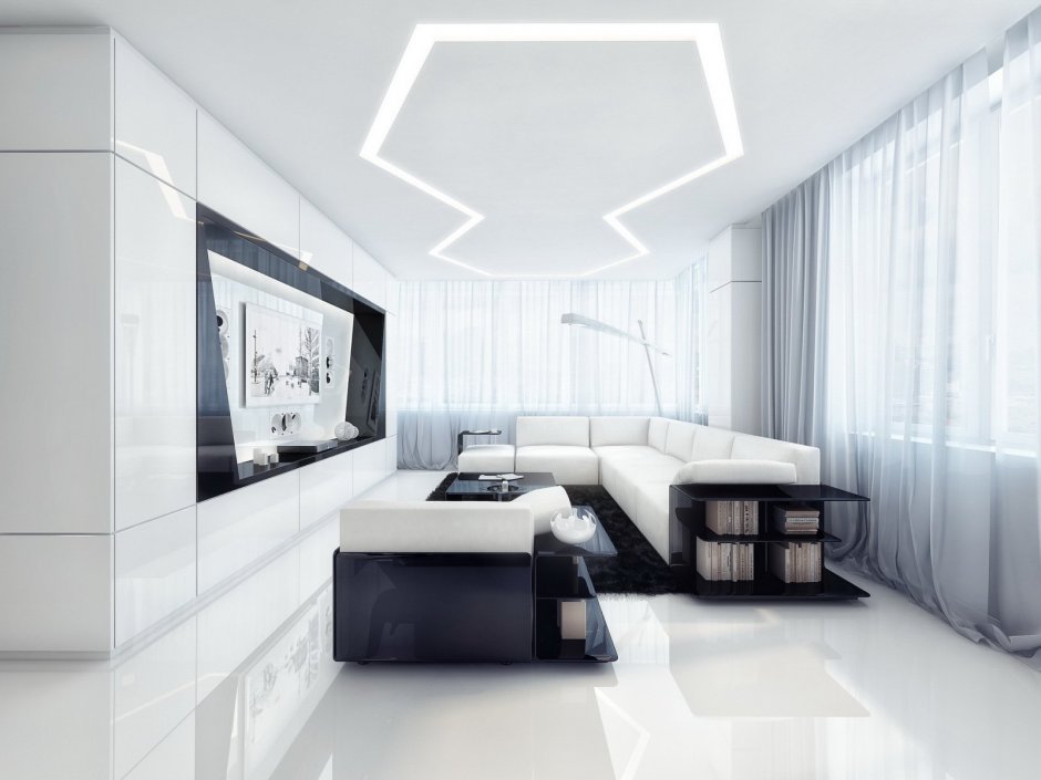 Чёрно-белый интерьер квартиры