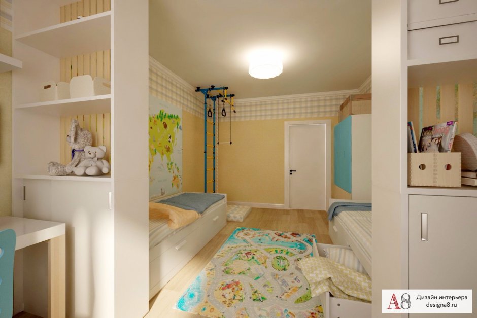Дизайн детской комнаты для многодетной семьи