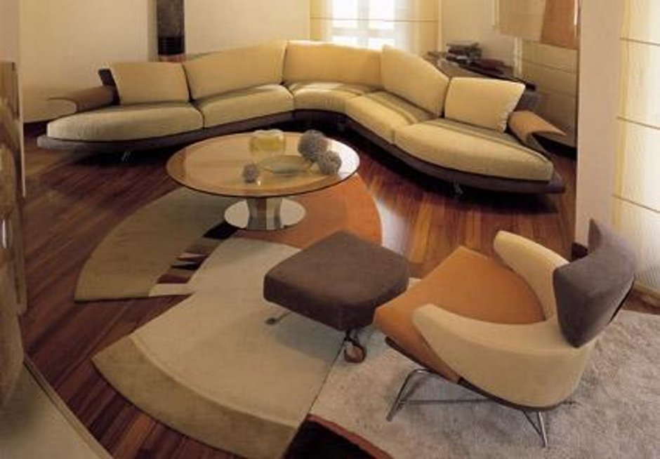 Круглые диваны для гостиной (63 фото)