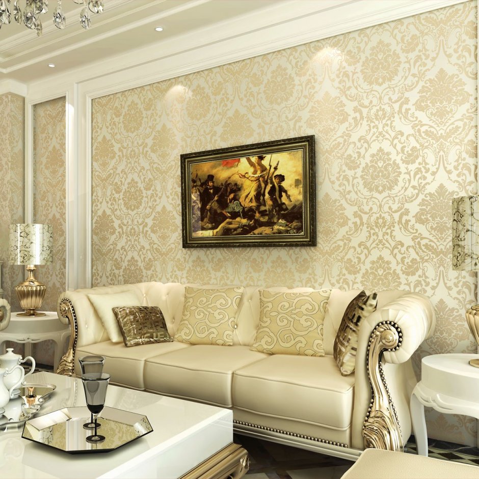 Декор стен в гостиной в классическом стиле