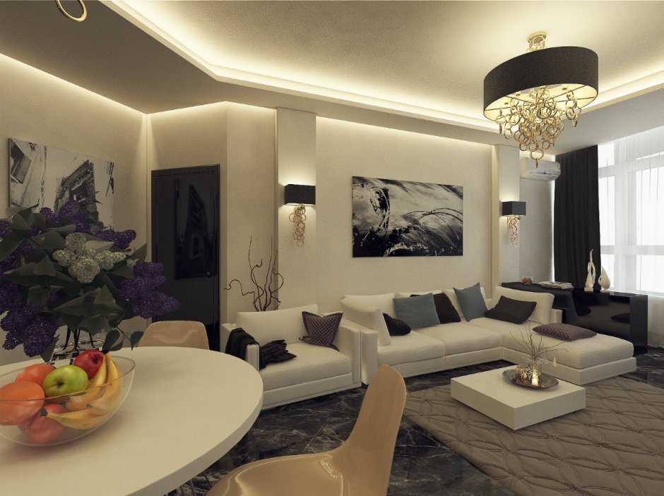 Дизайн гостиной в квартире в Нижневартовске