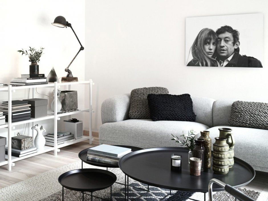 Черно белые фотографии в интерьере квартиры