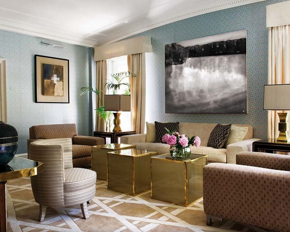 Бронзовый цвет в интерьере гостиной (34 фото)