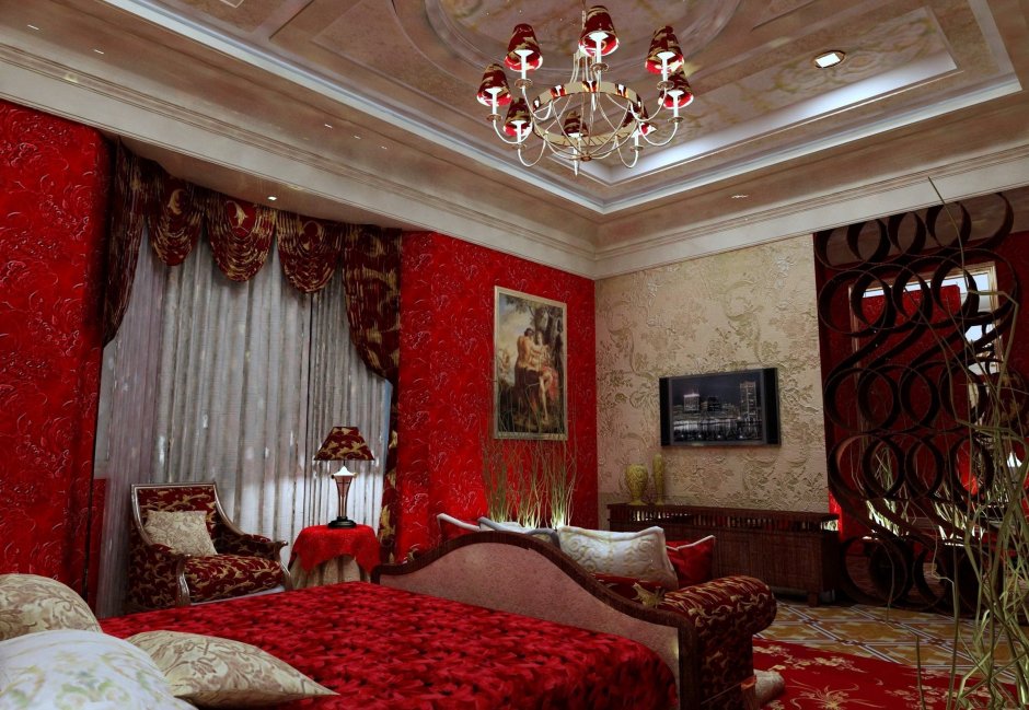 Красно Золотая спальня