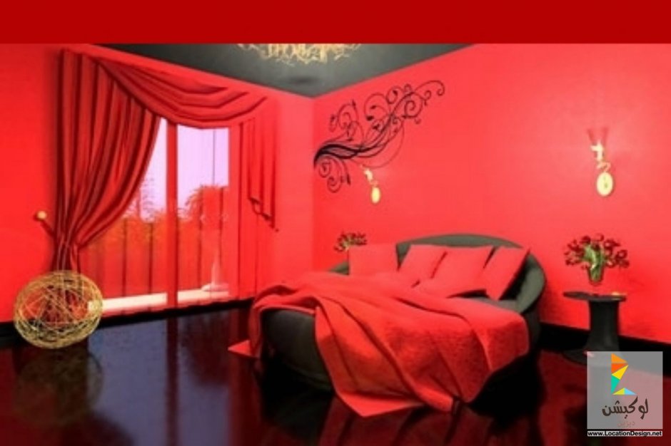 Красно черная спальня