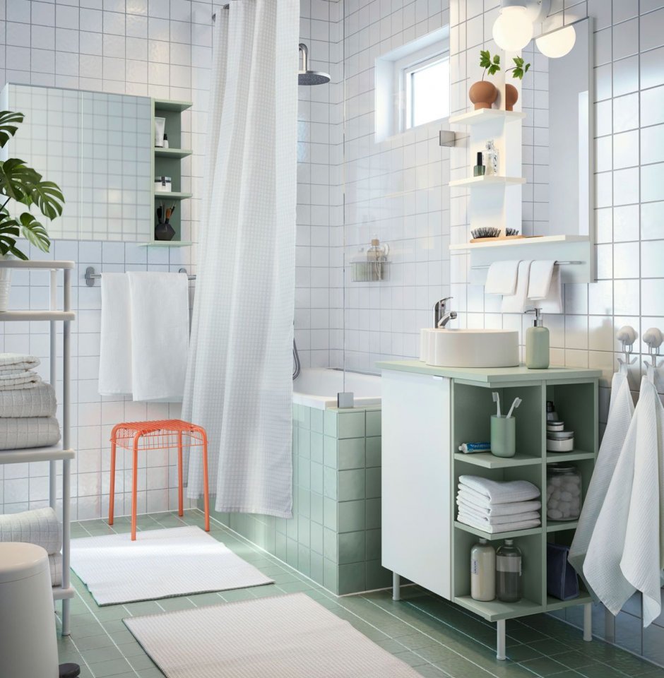Икеа зеленая ванная комната