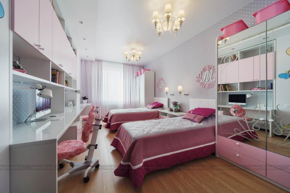 Комната для двух девочек в современном стиле