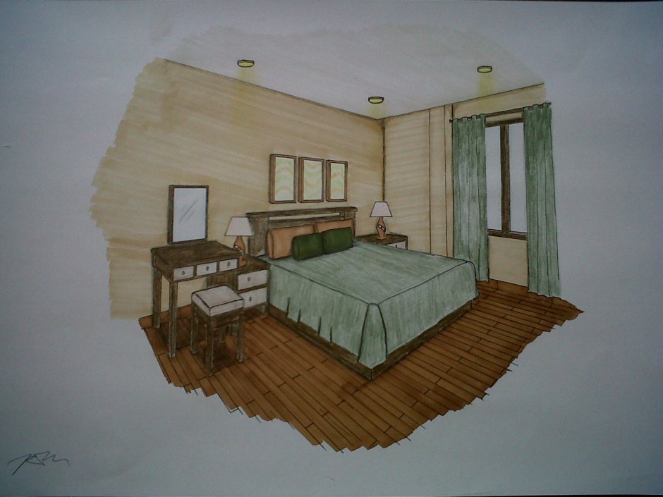 Спальня рисунок