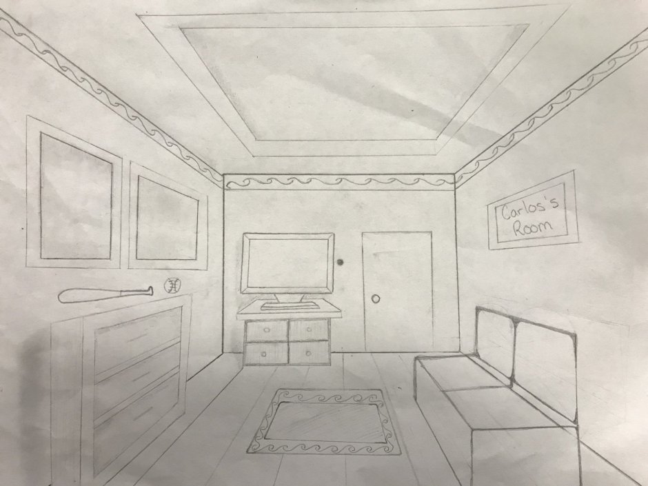 Перспектива интерьера комнаты