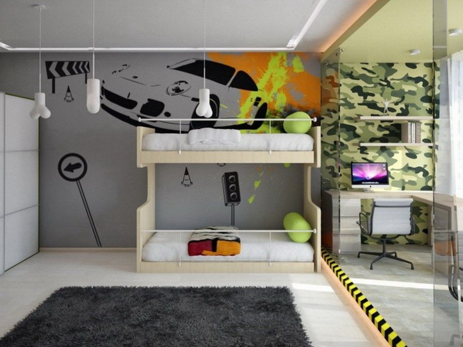 Детская комната для мальчика в стиле хайтек