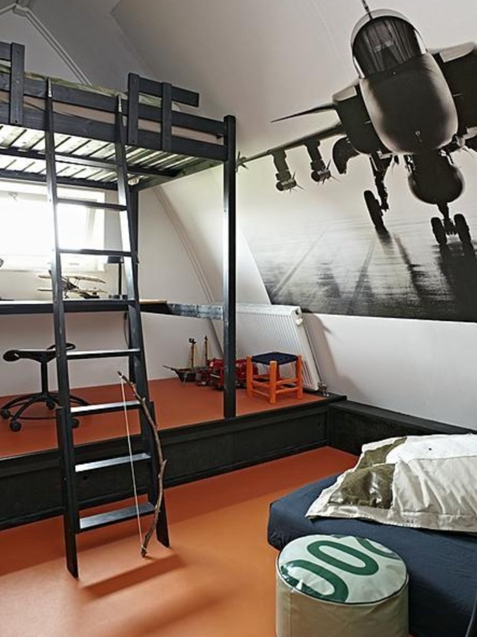 Комната для подростка в военном стиле