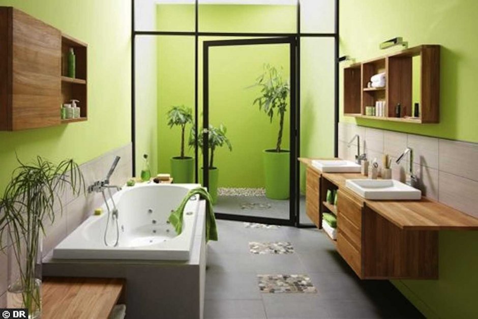 Ванная комната Леруа Мерлен зеленая