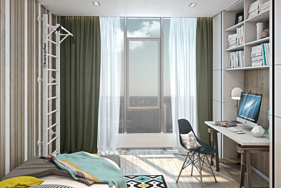 Комната подростка с панорамными окнами