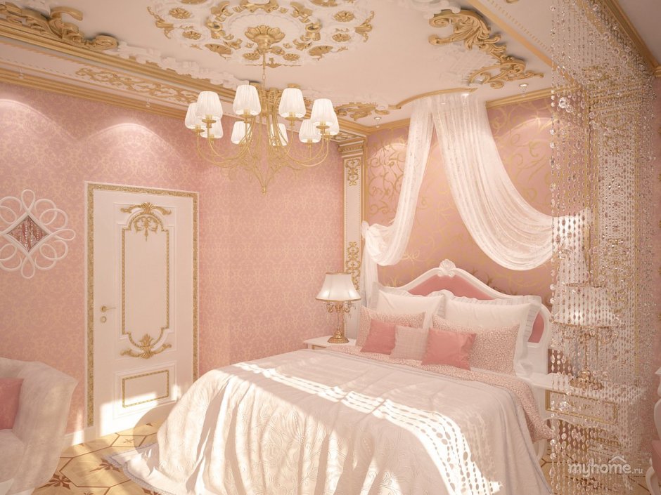 Спальня для девушки в королевском стиле