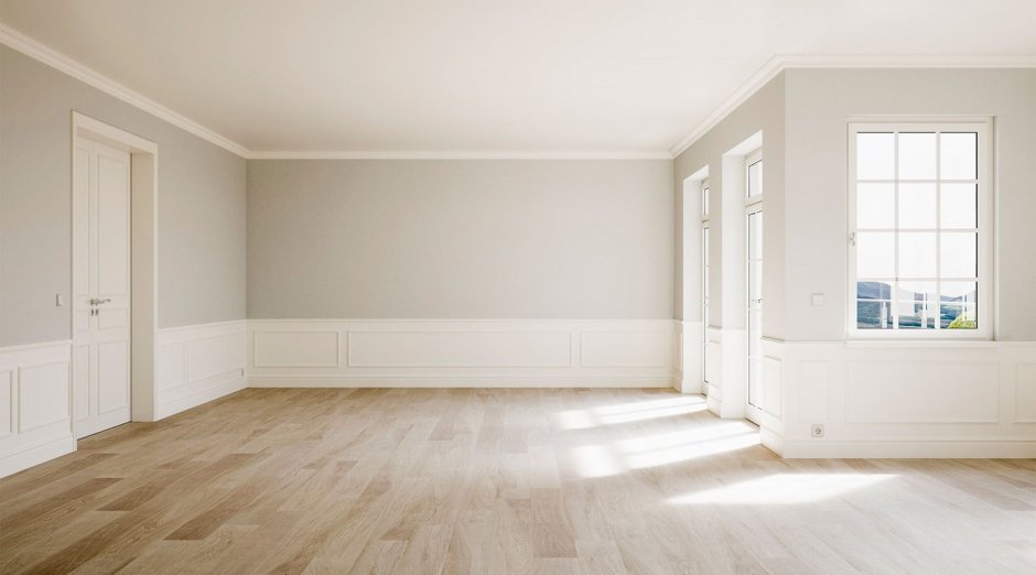 Белая комната без мебели