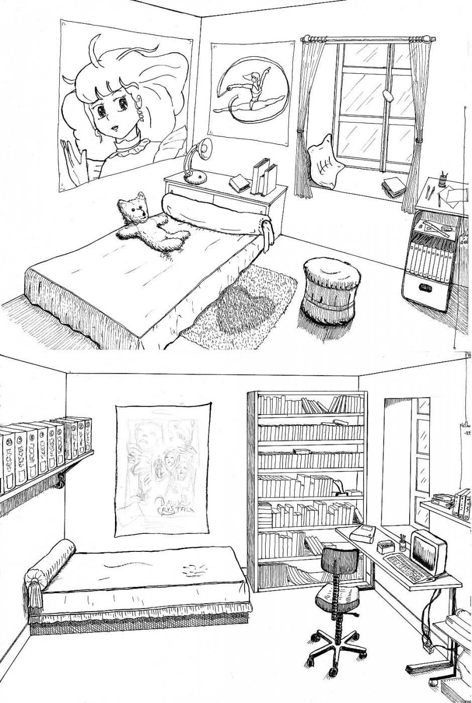 Нарисовать комнату с мебелью