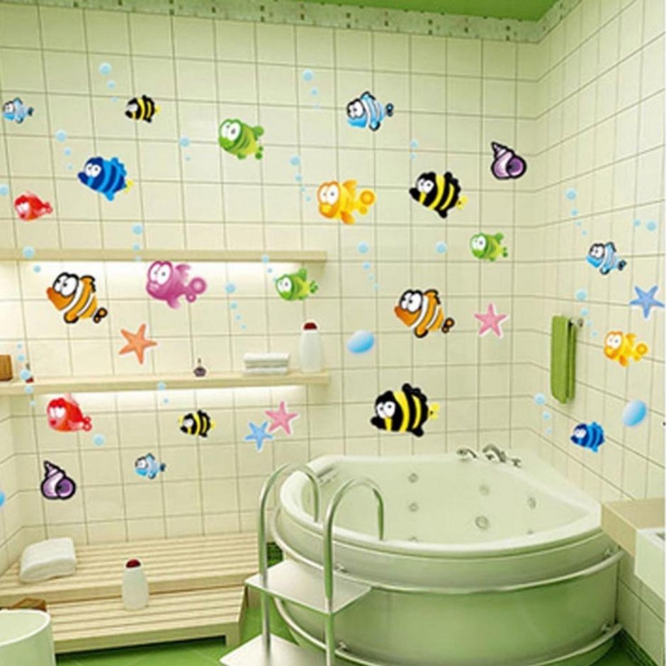 Наклейки для ванной комнаты в детском саду