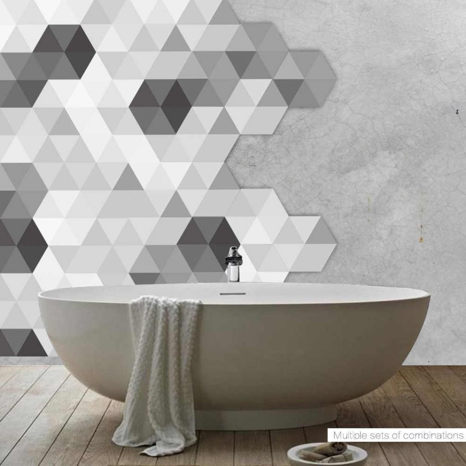Плитка в ванную с геометрическими фигурами