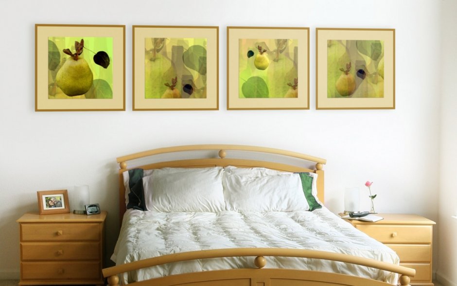 Картины в интерьере спальни