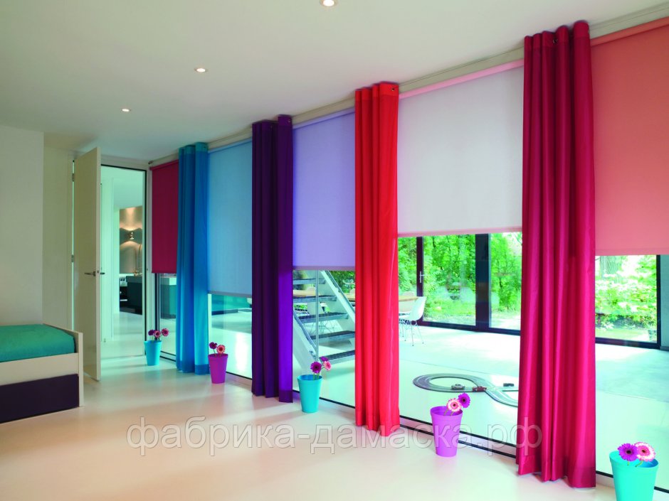 Рулонные шторы разноцветные