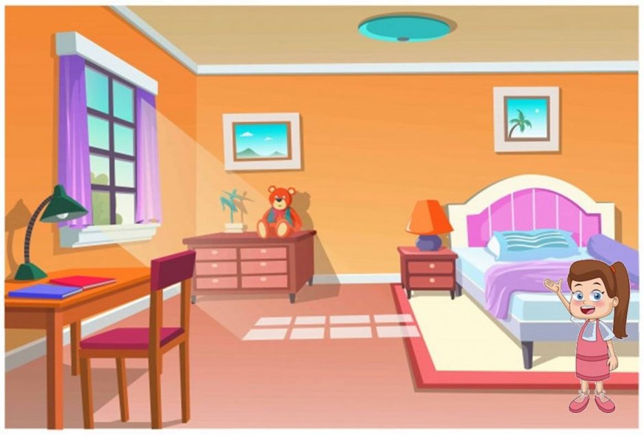 Картинка на прозрачном фоне мультяшная спальня сказка на потолке