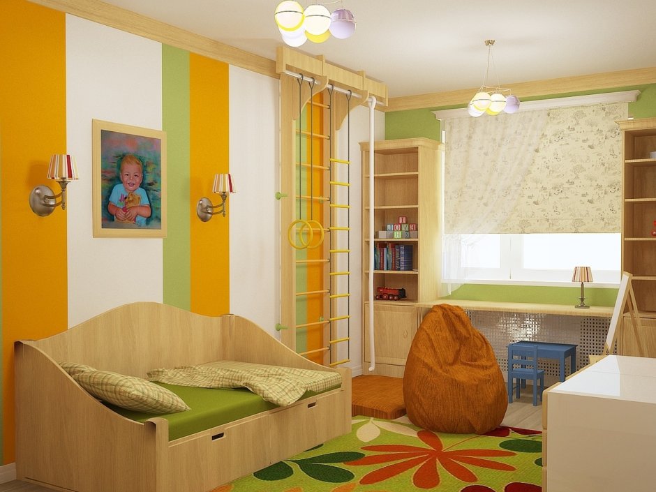Детская комната с балконом для двоих