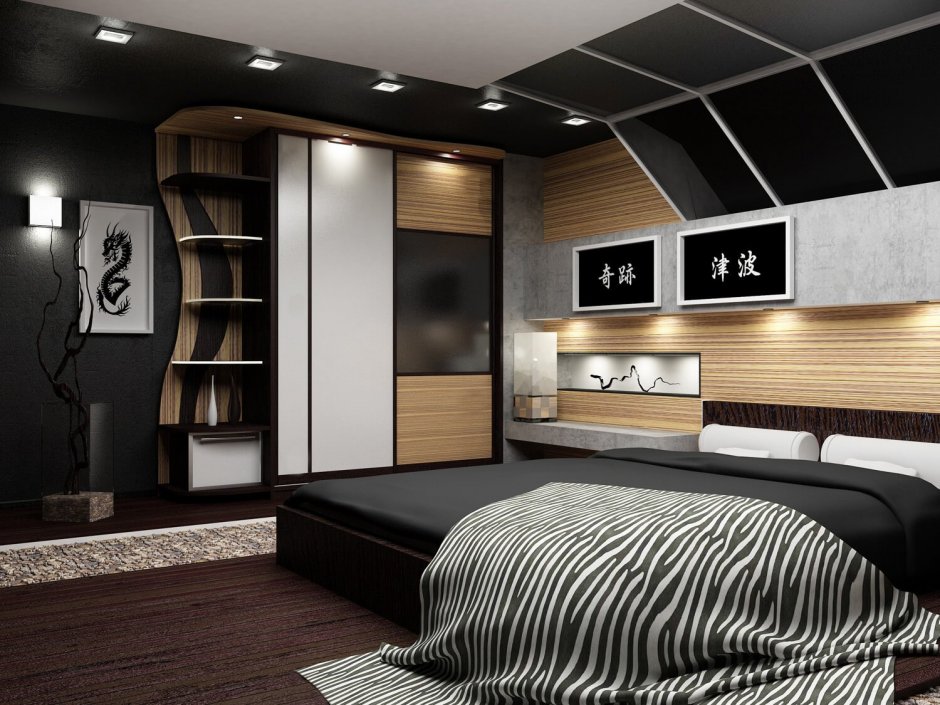 Спальня со встроенными шкафами