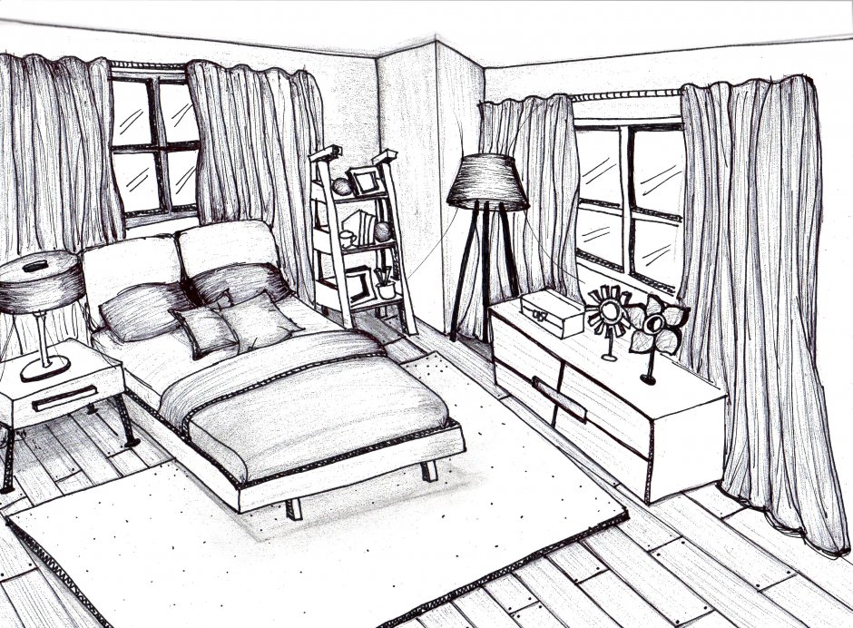 Спальня для рисования