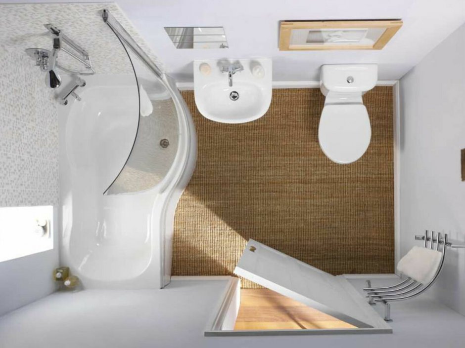 Необычная планировка ванной комнаты