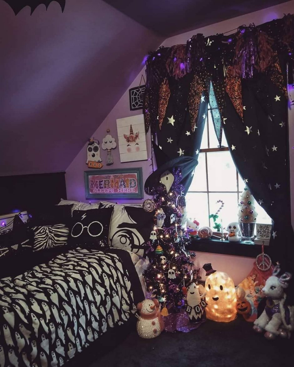 Украшение спальни на Хэллоуин