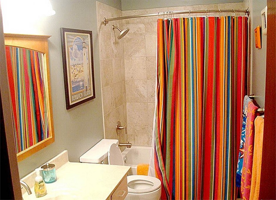 Ванная комната со шторкой