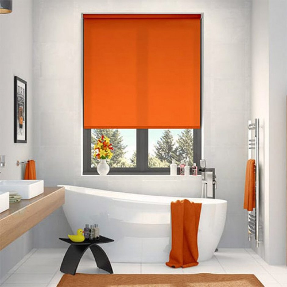 Рулонные шторы оранжевые
