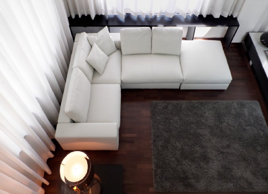 Модульный диван в маленькой гостиной