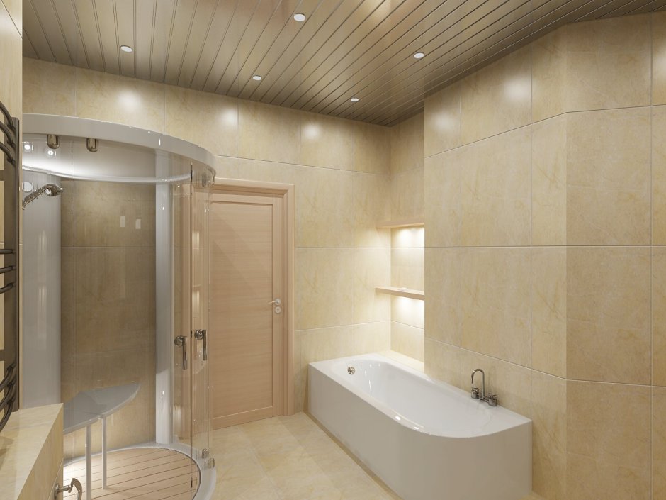 Вентилятор в ванной комнате в интерьере