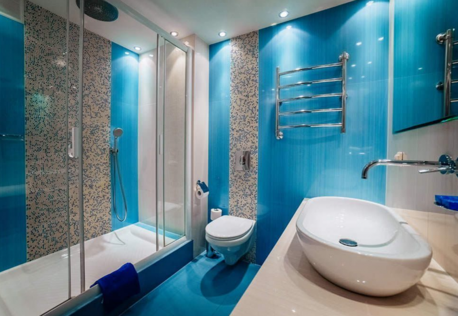 Ванная в голубых тонах