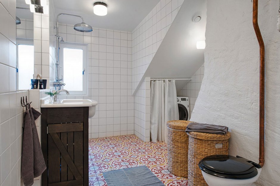 Ванная в доме в скандинавском стиле