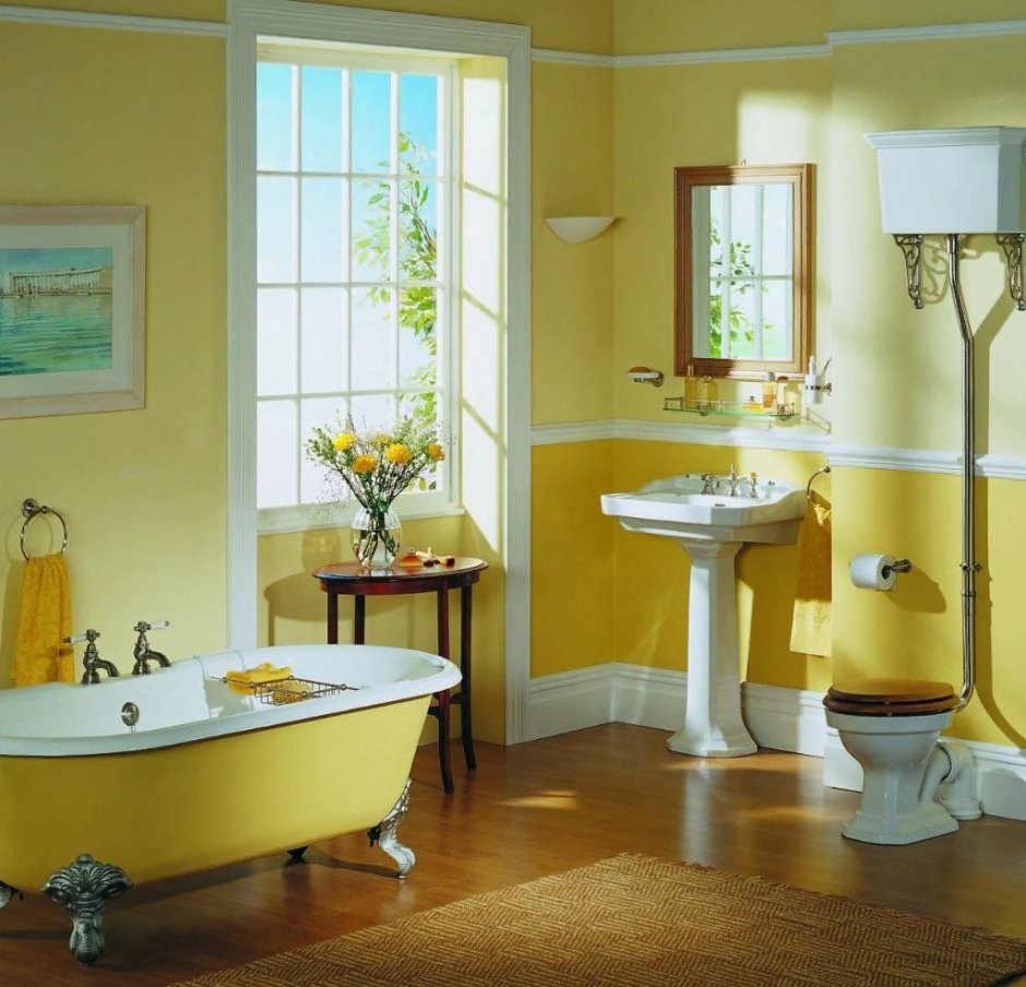 Ванна в желтом цвете