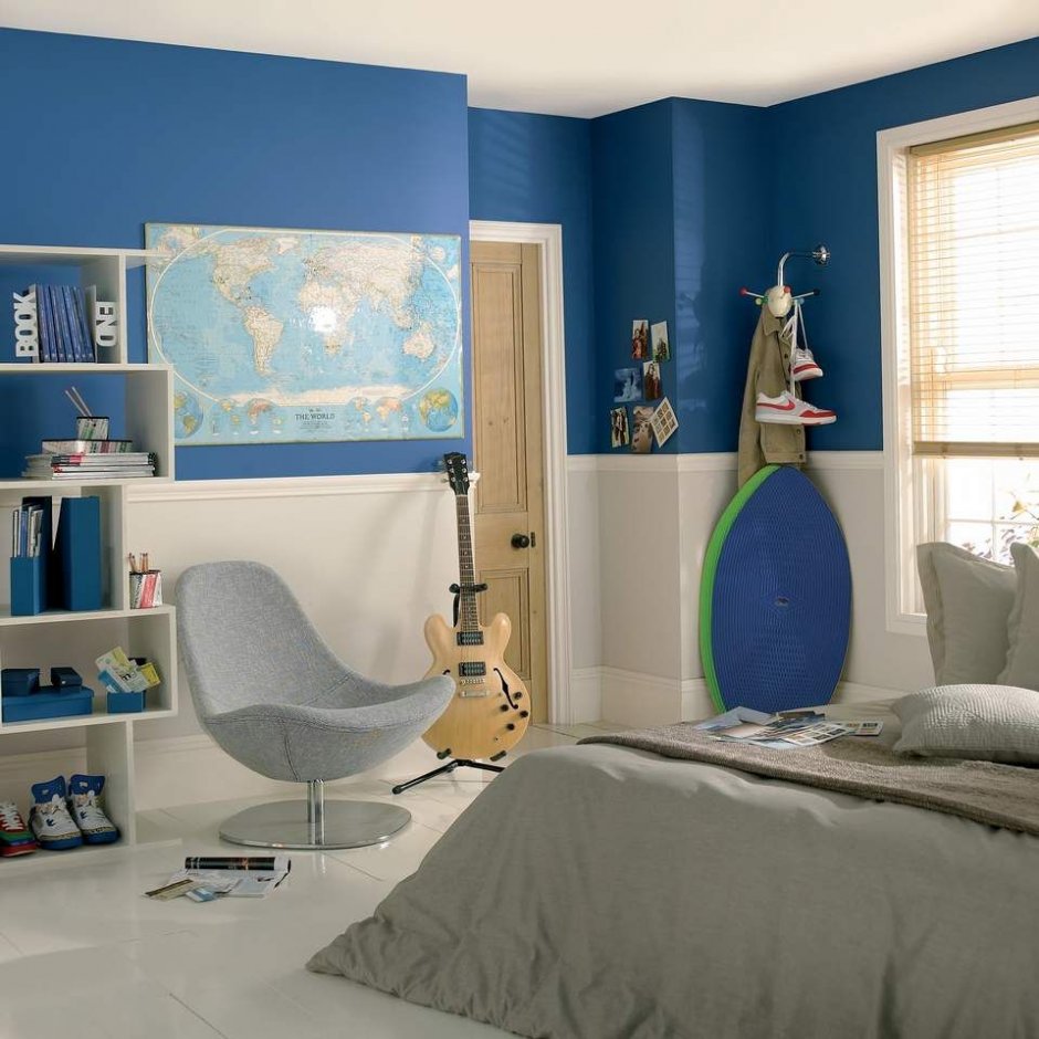 Спальня для подростка голубая