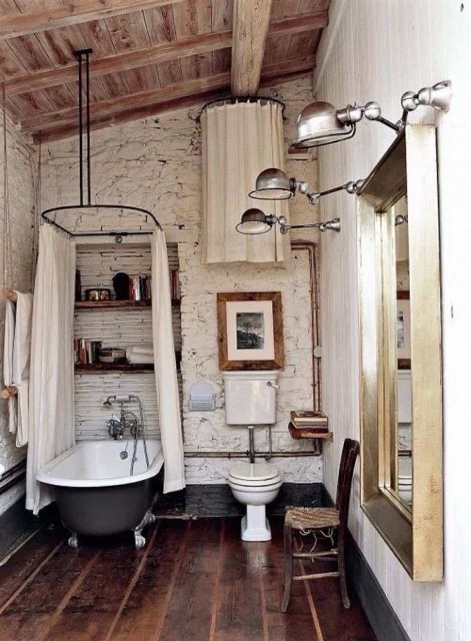Ванные комнаты в деревенском стиле