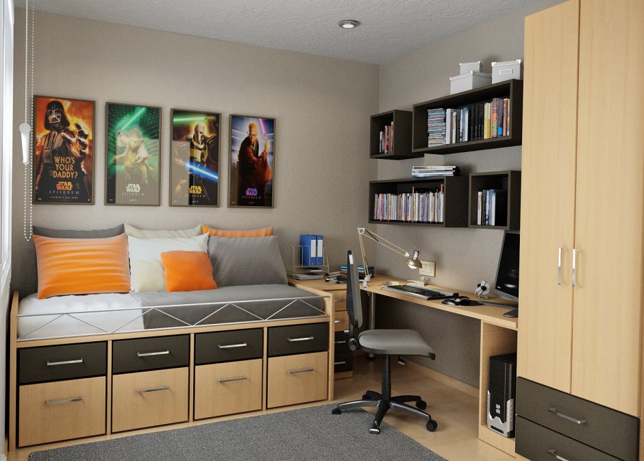 Классная комната для подростка в реальном интерьере