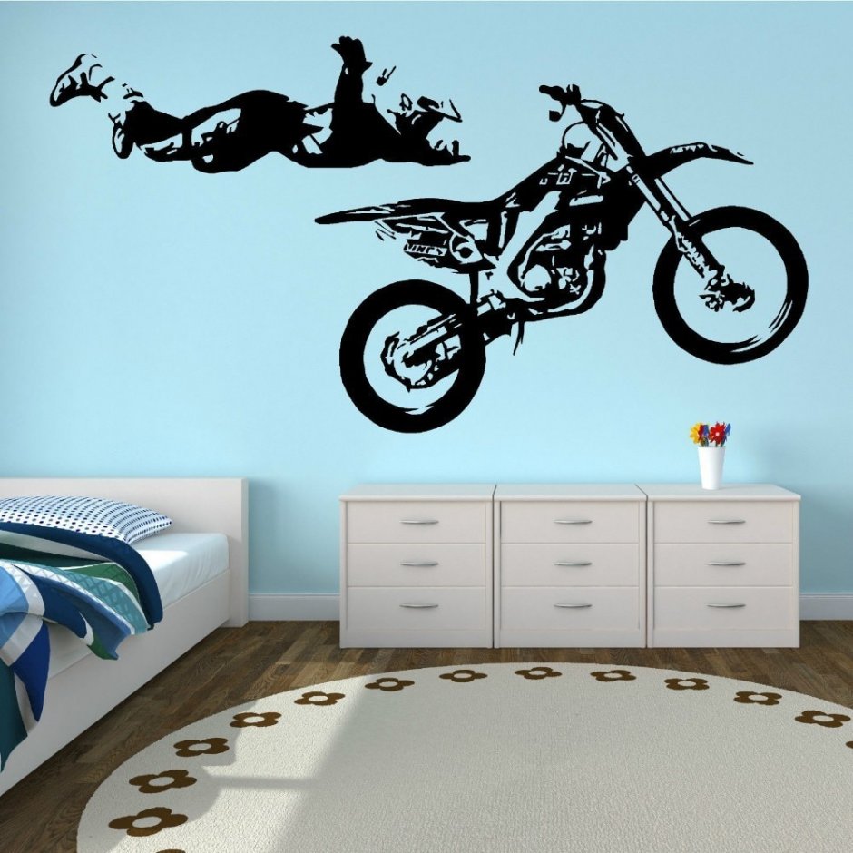 Стикеры мотоцикл на стену