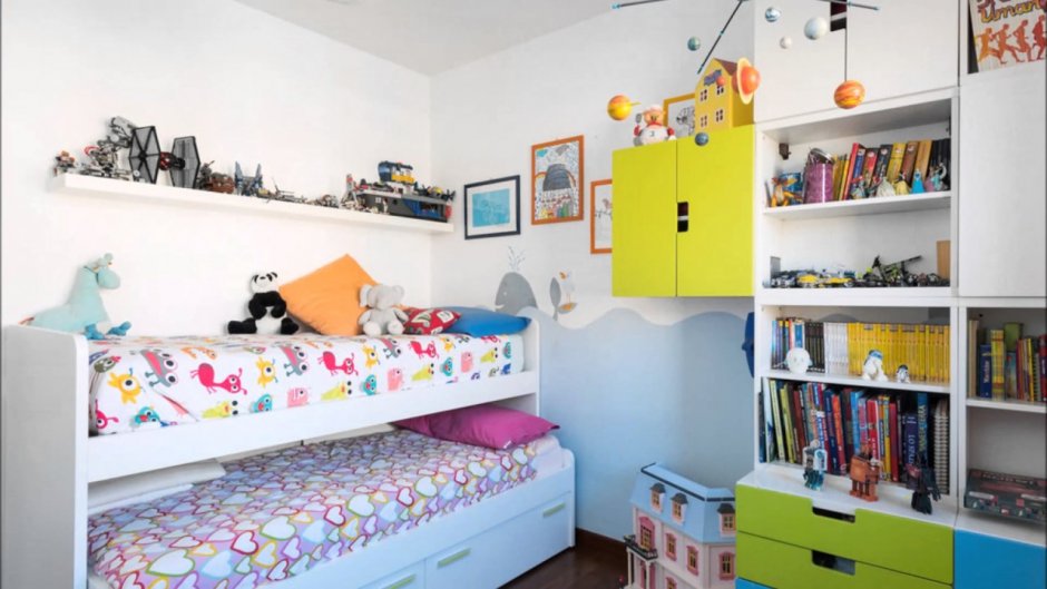 Детская комната для двоих детей икеа