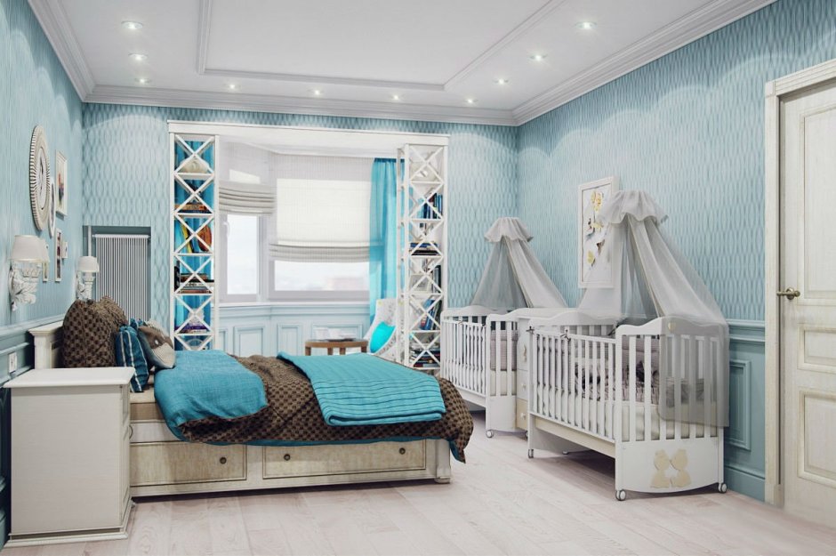 Спальня с кроваткой для новорожденного