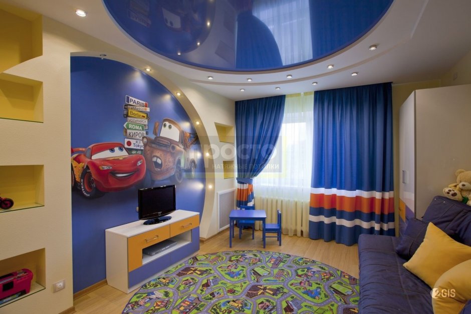 Натяжные потолки в детскую комнату фото мальчику простой