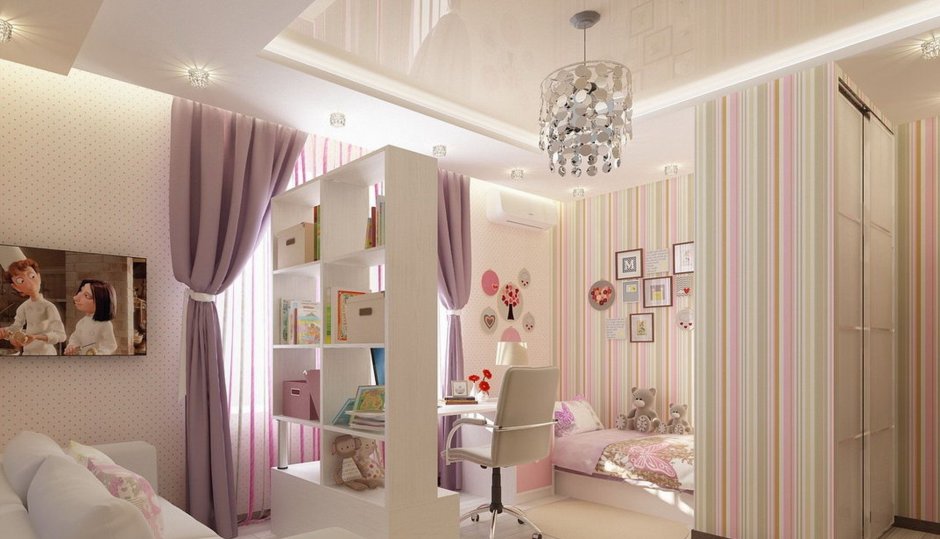 Цветочный интерьер детской комнаты