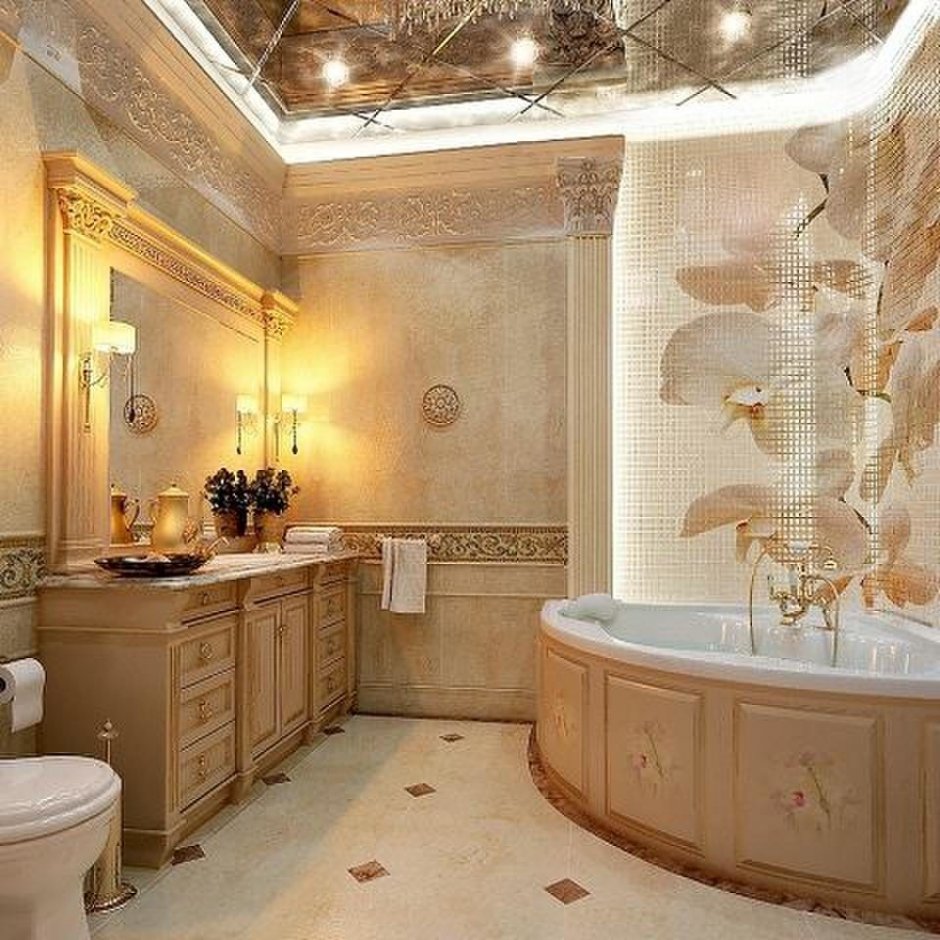 Ванна и туалет в классическом стиле