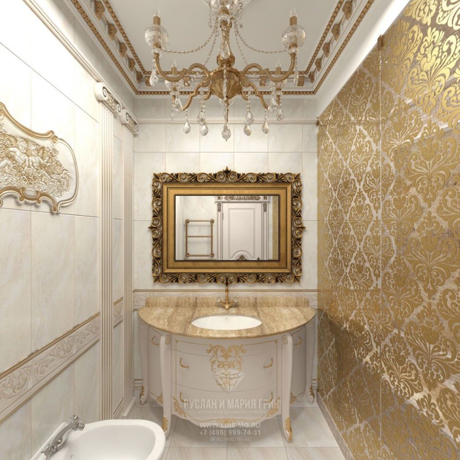 Ванная комната в золотом стиле