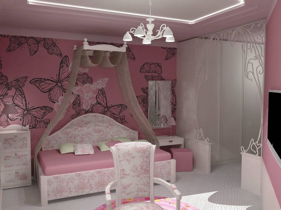 Гламурная спальня для девочки